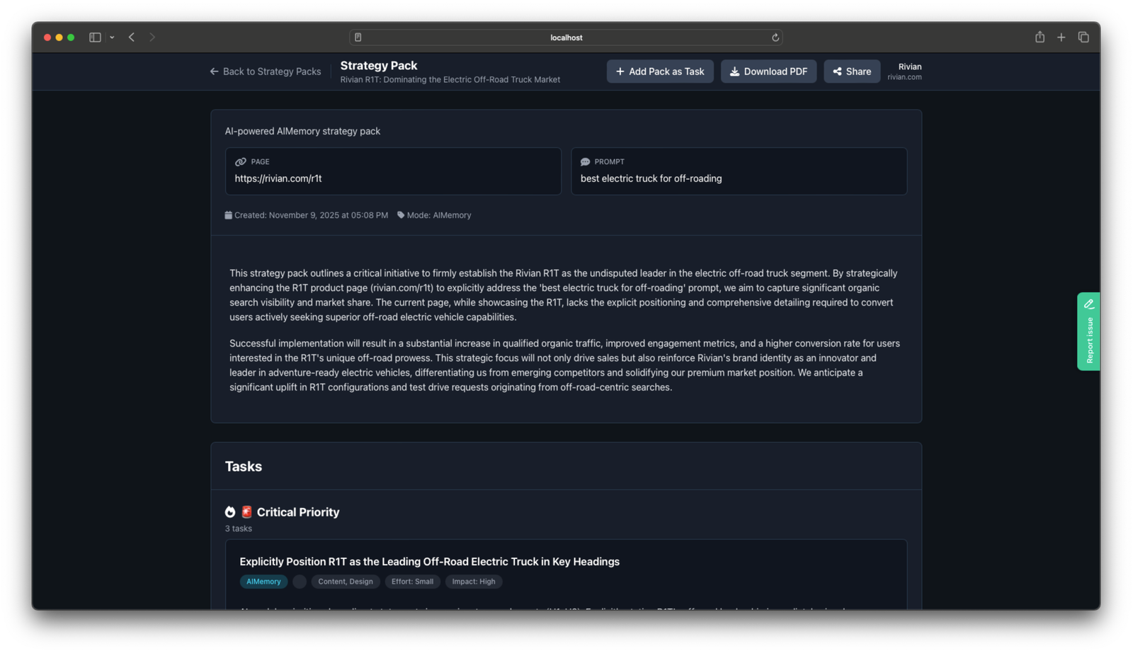Strategy Packs Dashboard