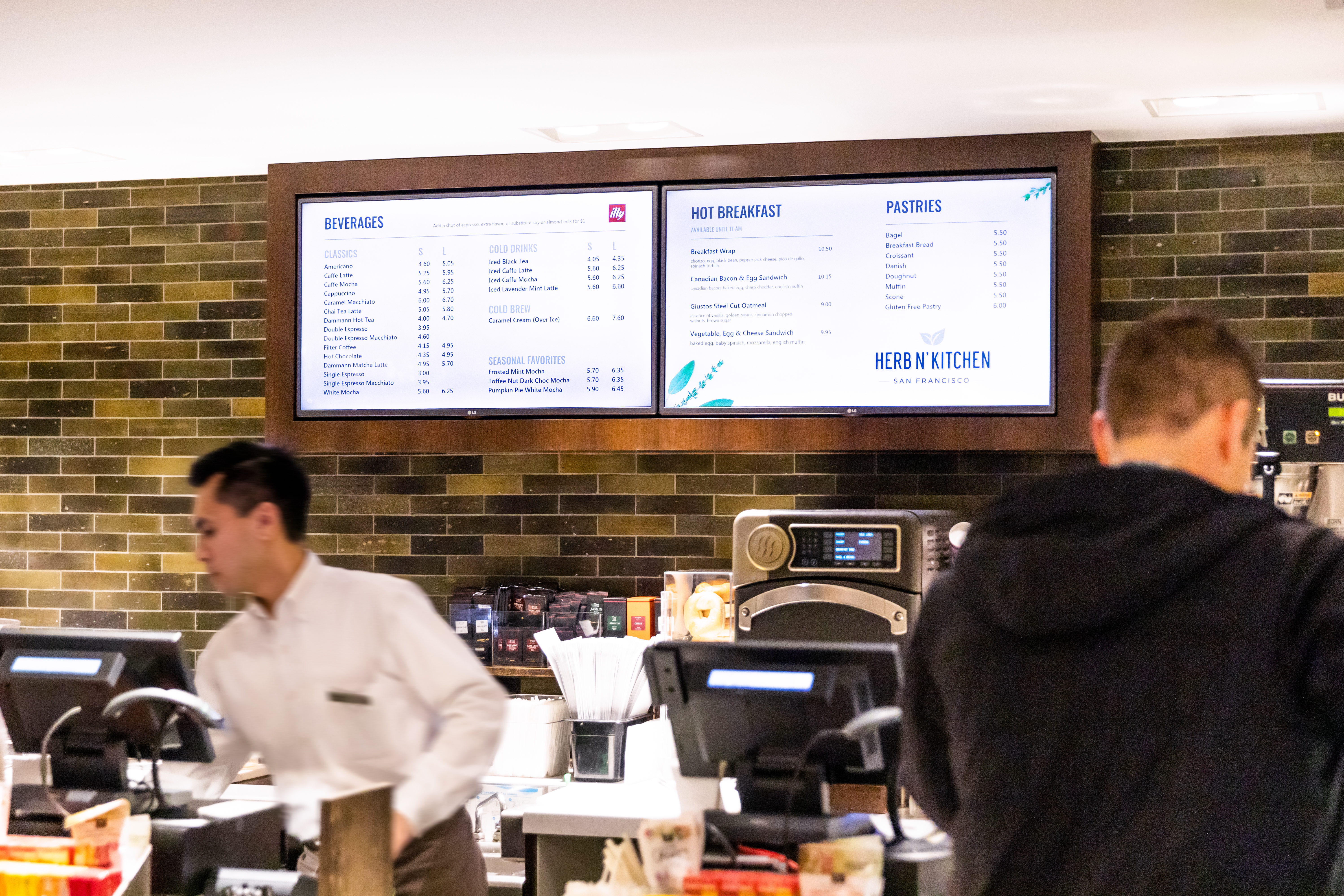 Digital Menu Boards at Hilton Hotel