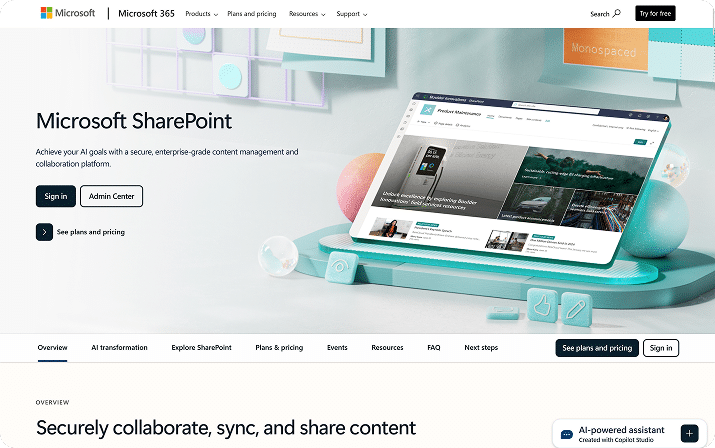 sharepoint homepage
