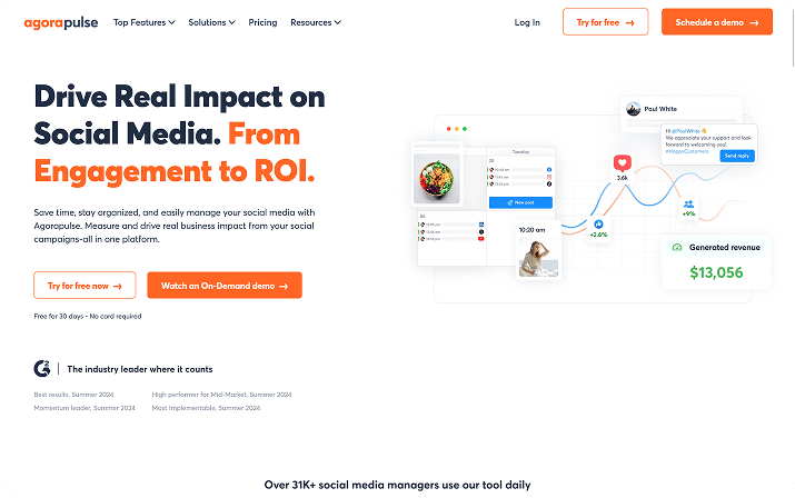 Agorapulse homepage