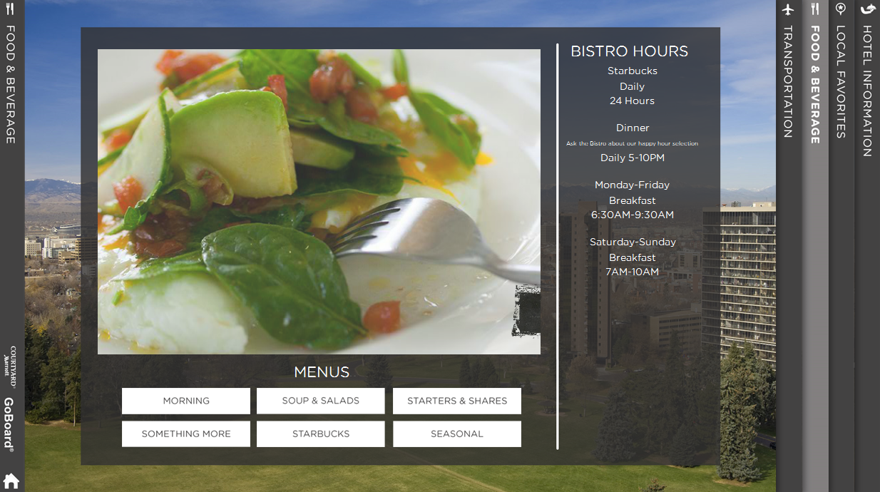 Marriott Courtyard - Digital Menu Board