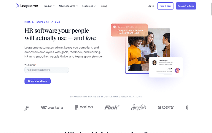 leapsome homepage