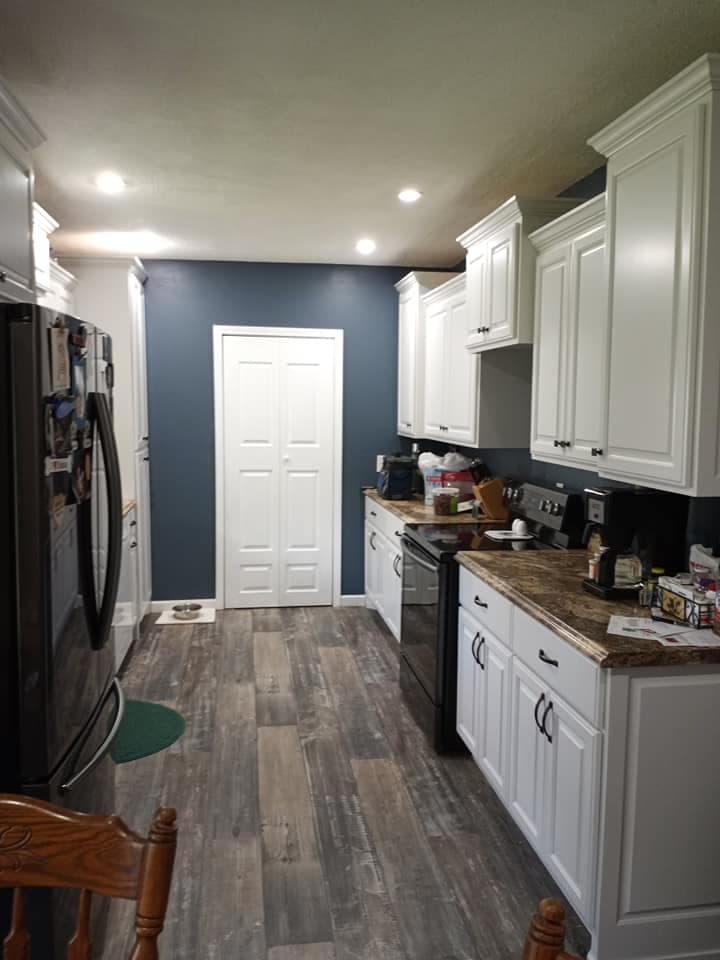 Custom galley kitchen cabinetry installation