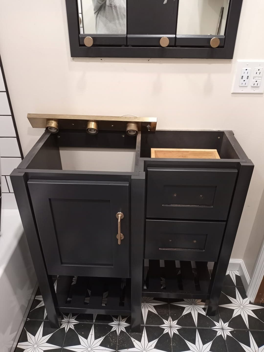 Traditional cherry display hutch and serving cabinet