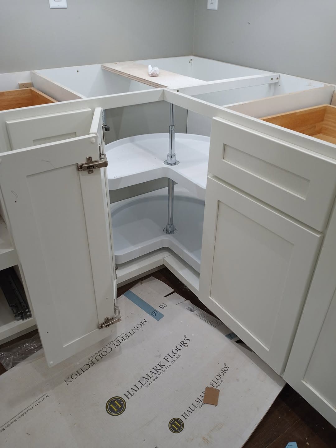 Custom mudroom bench with upper storage