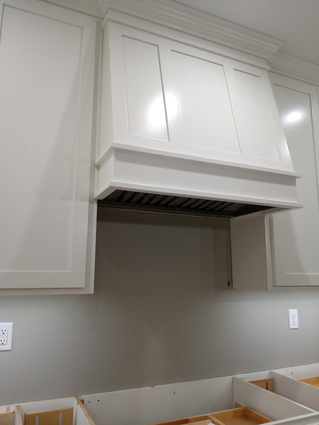 Custom cabinet tray divider storage