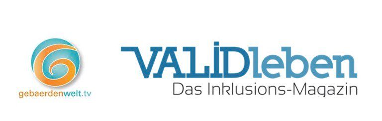 Logos: gebaerdenwelt.tv, VALIDleben – Das Inklusions-Magazin