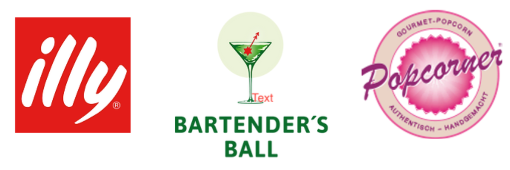 Logos: illy, Bartender’s Ball, Popcorner