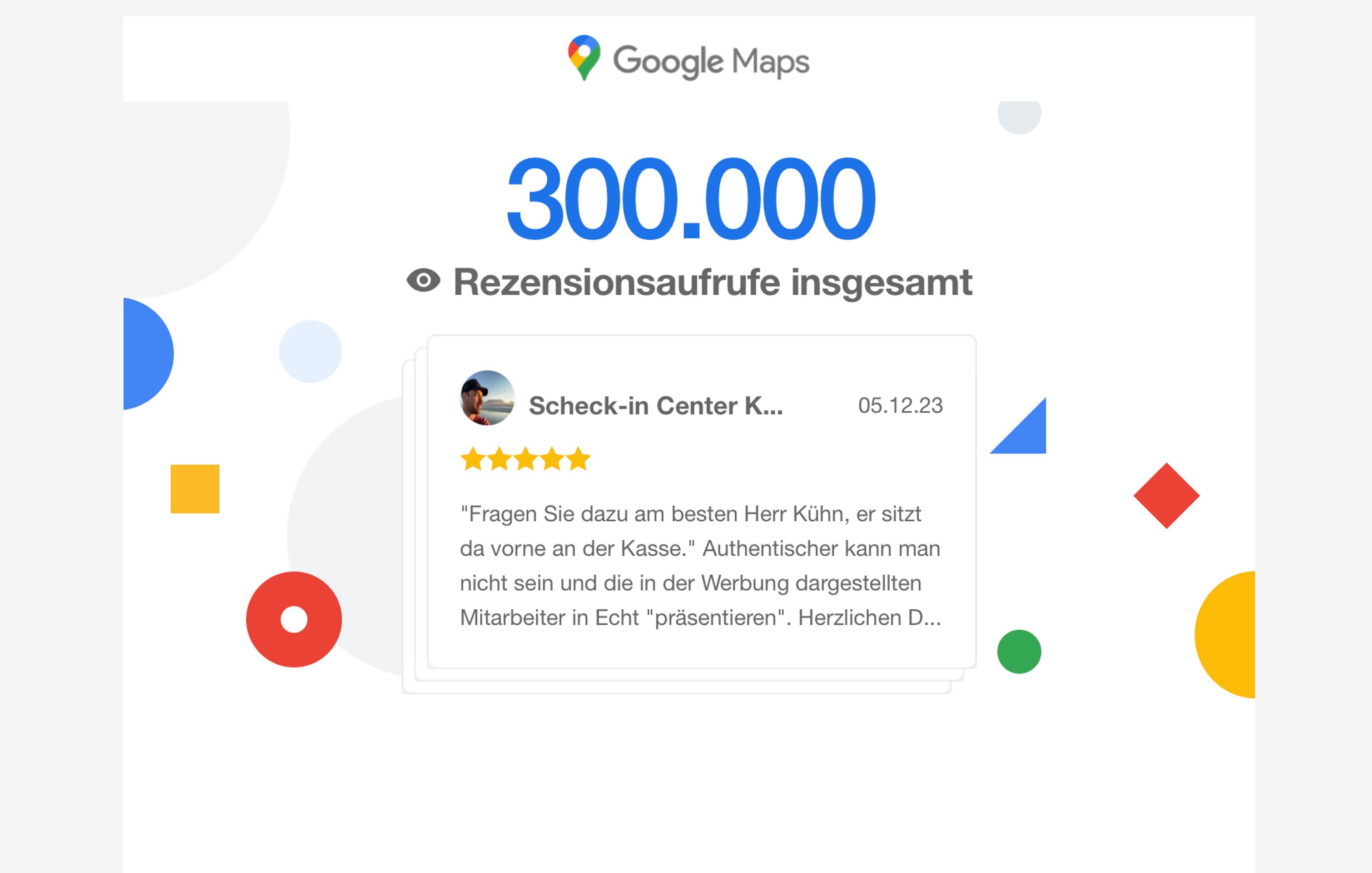 Anzahl der Google Maps Rezensionsaufrufe