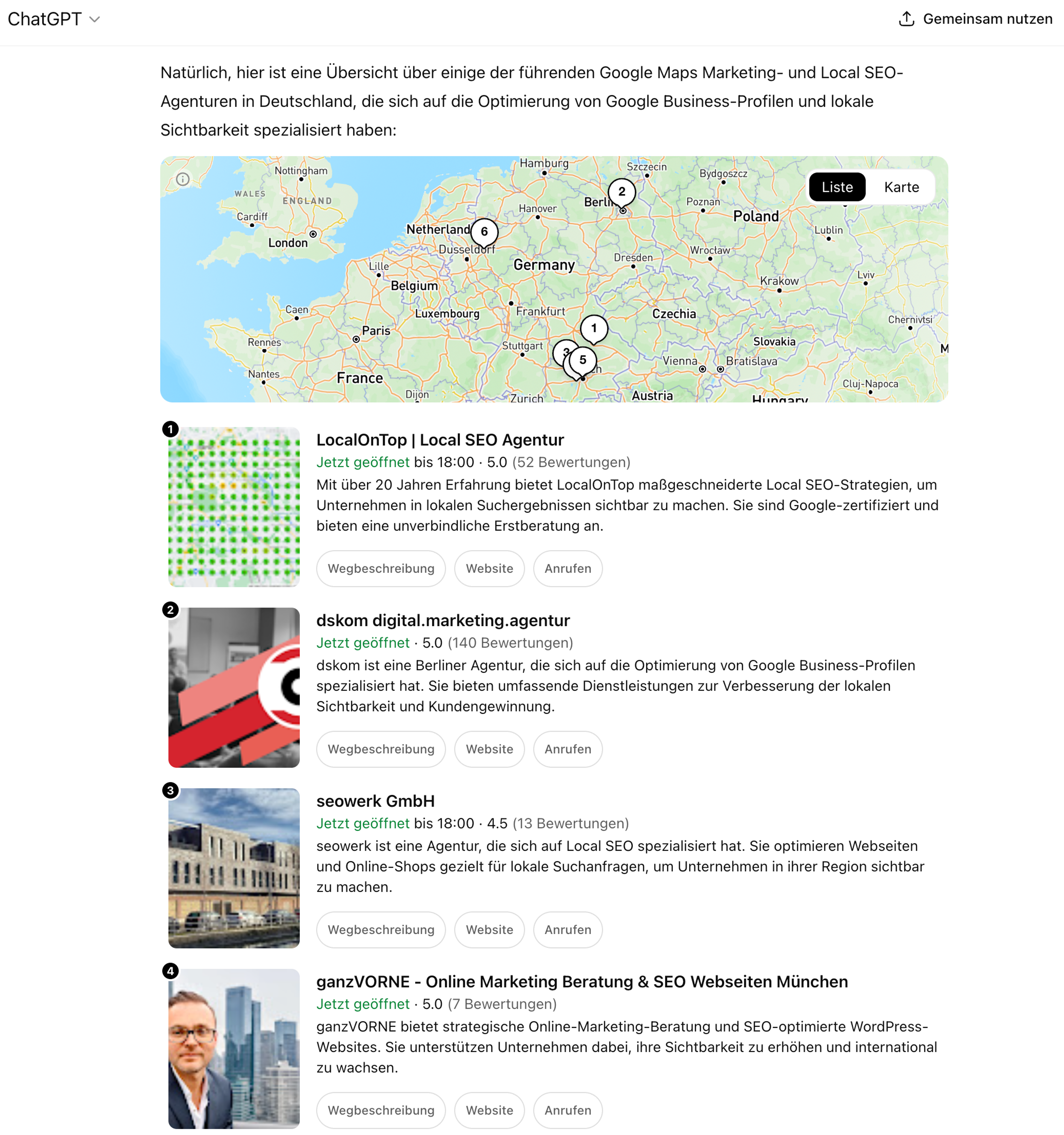 Google Maps Marketing Agenturen