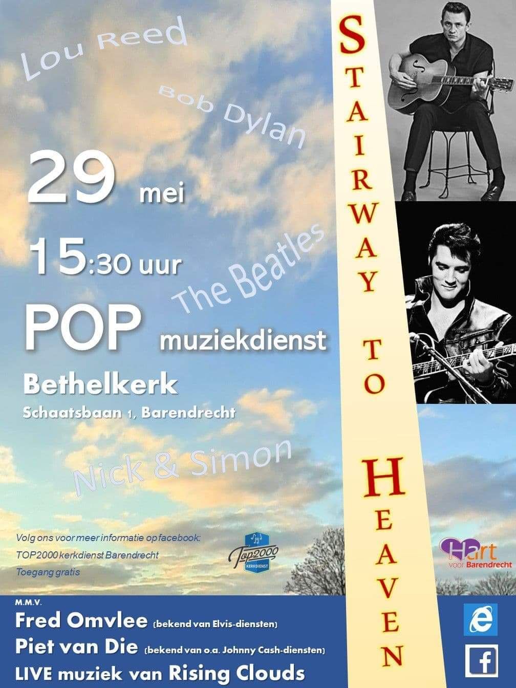 Popdienst in Barendrecht met Cash en Elvis