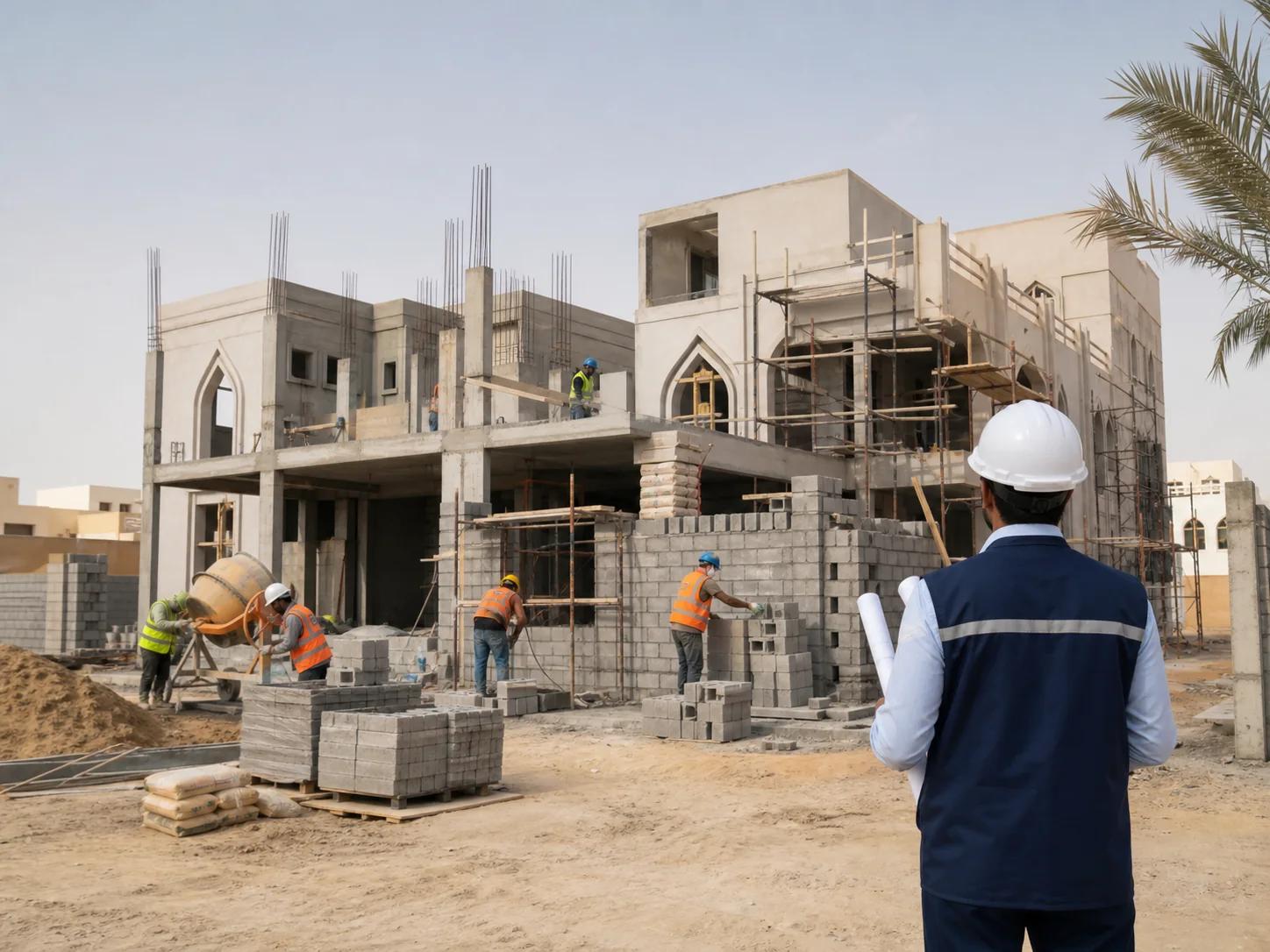 تنفيذ متكامل لأعمال مقاولات في مشروع فيلا سكنية بالشرقية