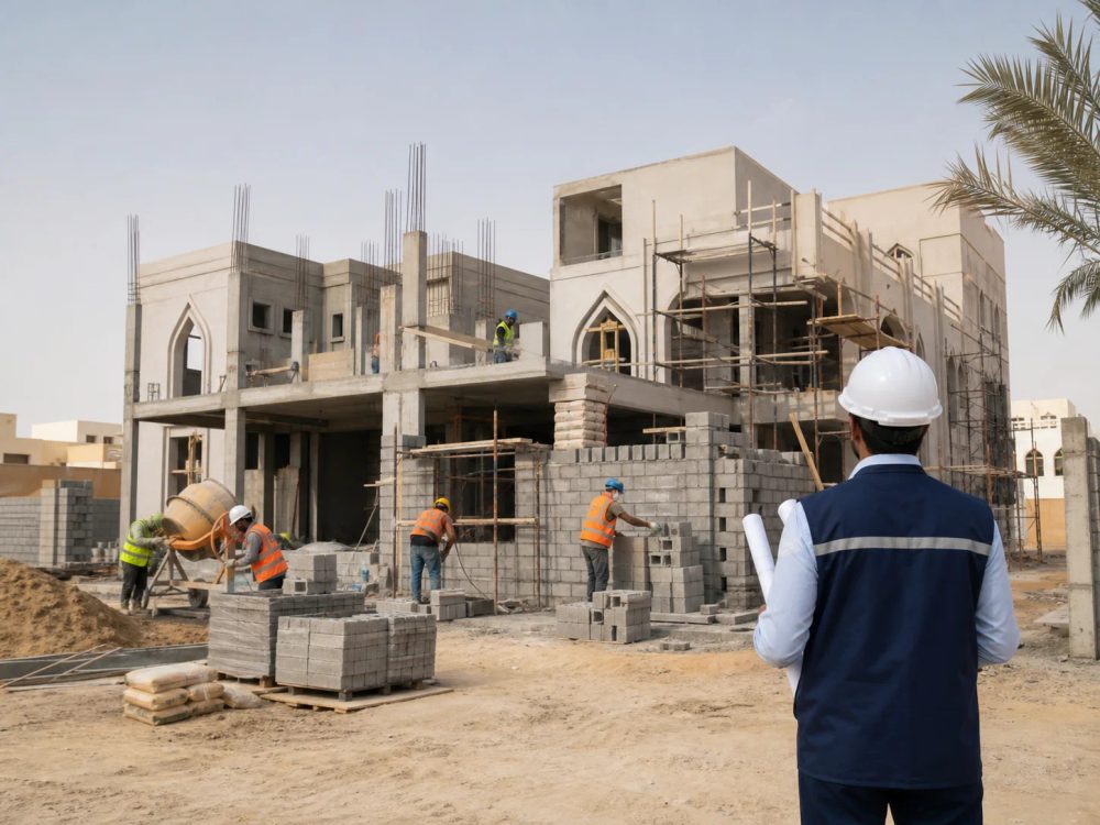 تنفيذ متكامل لأعمال مقاولات في مشروع فيلا سكنية بالشرقية