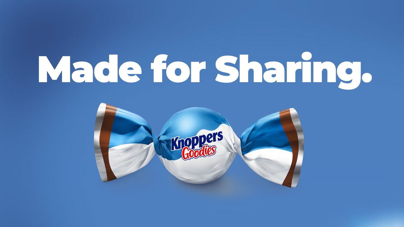 Knoppers Goodies Praline mit Headline: Made for Sharing.