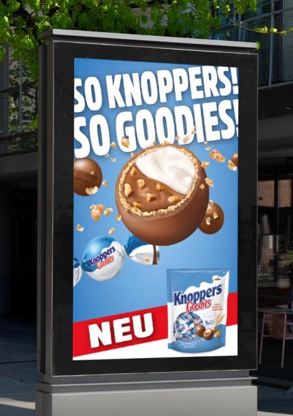 Out-of-Home Plakat mit der Headline "So Knoppers! So Goodies!"