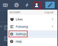Tumblr Settings menu