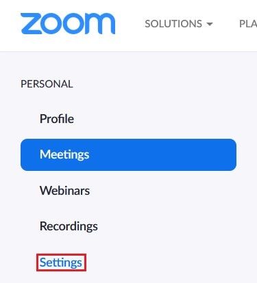 Getting to your settings menu on Zoom