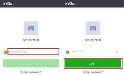 WeChat sign in screen