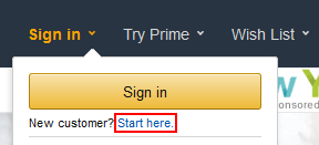 Amazon sign in form