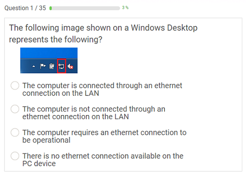 ProProfs Digital Literacy exam question example