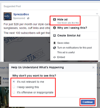 Customize News Feed while browsing
