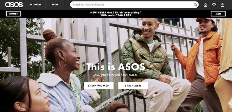ASOS homepage