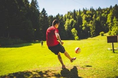 Man playing soccer