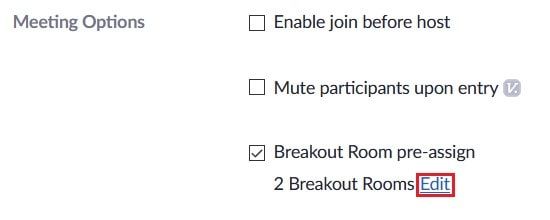 Edit pre-assigned breakout rooms