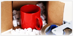 Coffee mug packaged safely in a box