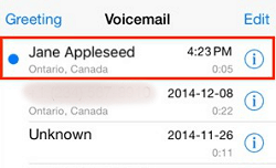 Select voicemail message