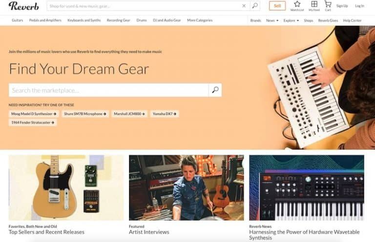 Reverb homepage