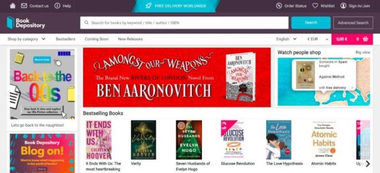 Book Depository homepage