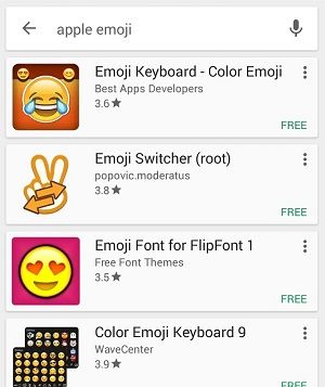Emojikeyboard apps in Google Play Store