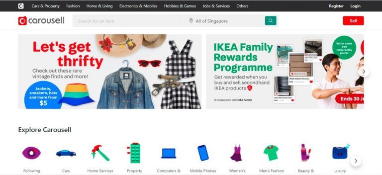 Carousell homepage