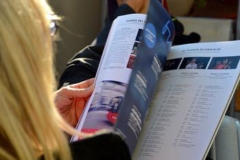 Woman reading a magazine