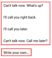 Reject a call with a message