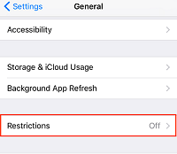 Restrictions settings