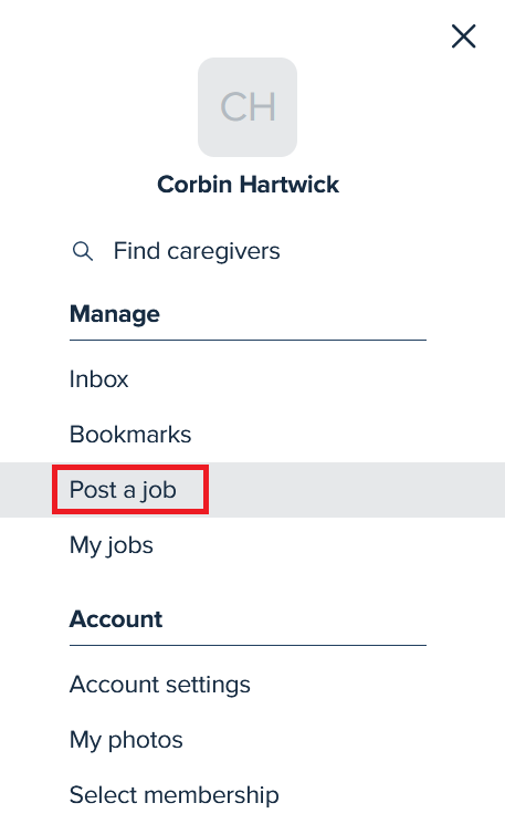 Post a public job on Care.com