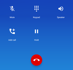 Available options during Android call