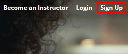 The Udemy sign up button