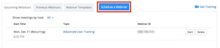 Schedule a Webinar button