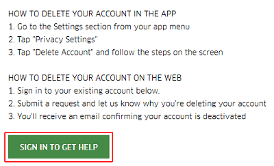 Sign into account button