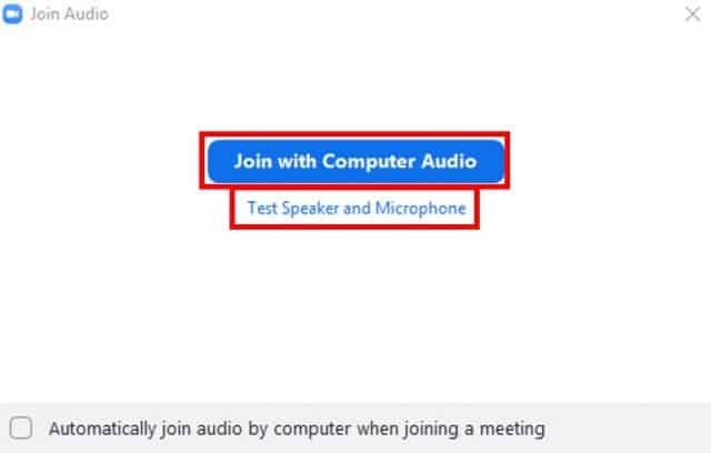 Join with Computer Audio prompt