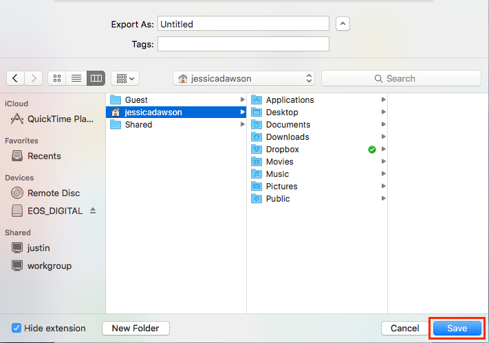 Choose save file location