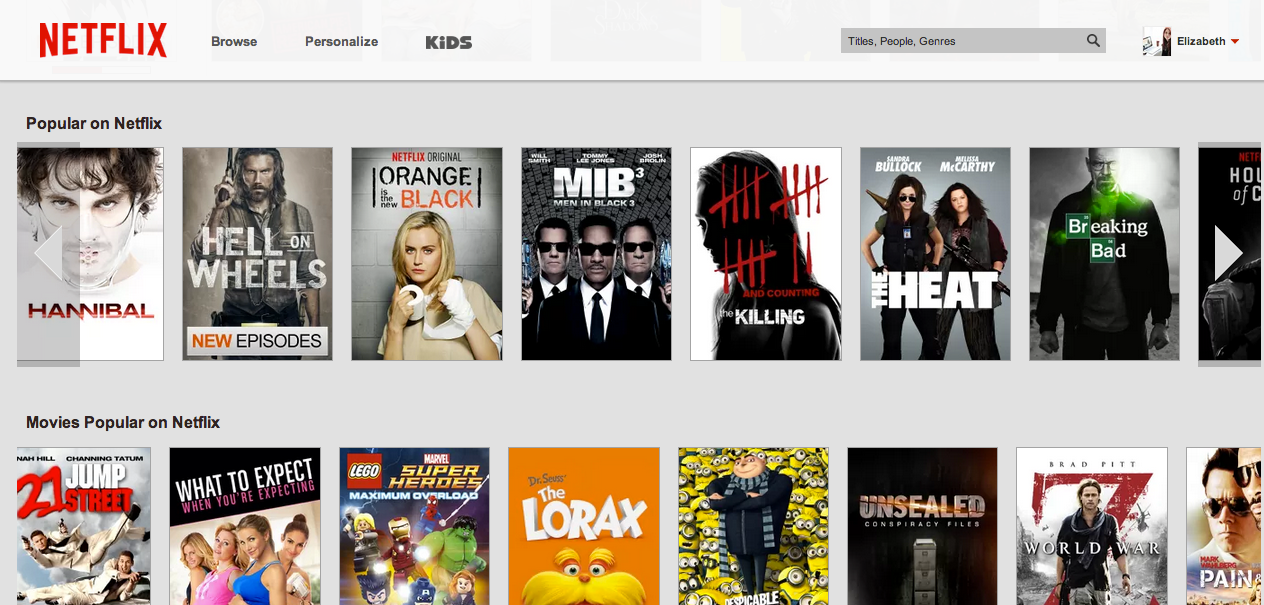 Netflix has a large library of different movies and TV shows