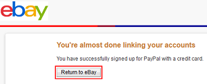 Return to eBay page button
