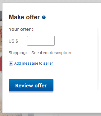 Make an offer on an item on eBay