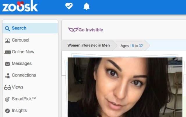 A screenshot of Zoosk.com