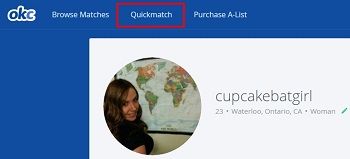 Use Quick Match to quickly find and like users or pass over them