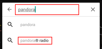 How to search the app store for the Pandora app